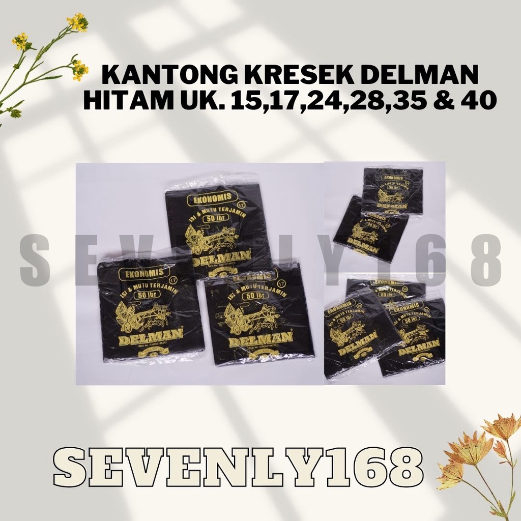 Kantong plastik kresek hitam HD ukuran 35 isi 50 lembar Delman / Kantong kresek Ekonomis Hitam