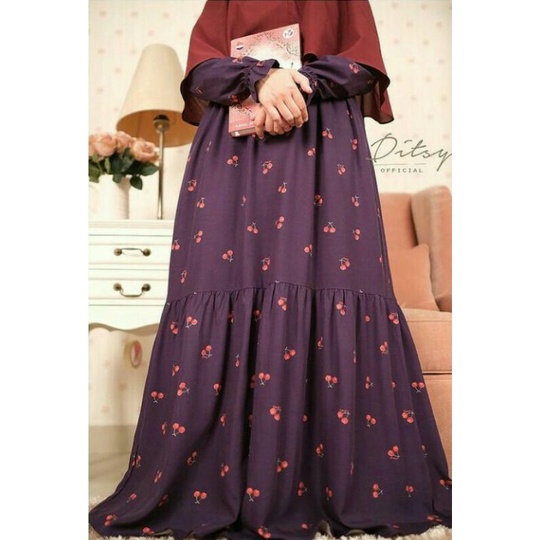 cherry ink purple size M ditsy