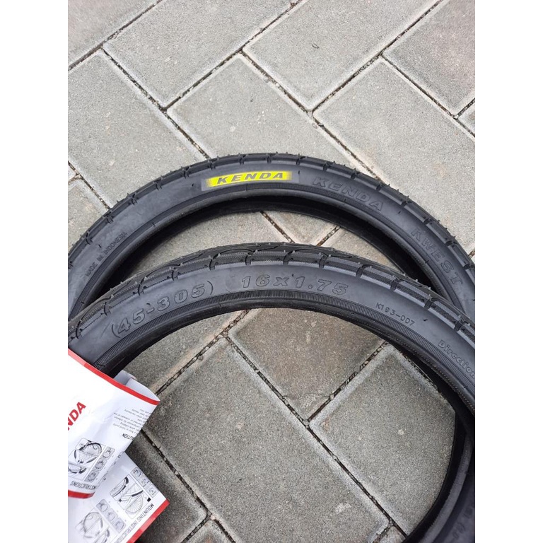 TERMURAH!!! Ban Luar Sepeda Ukuran 16 x 1.75 / KENDA K193 Hitam / Satuan / Realpict