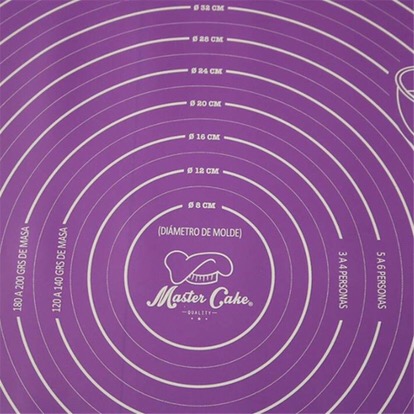 Mat Bahan Silikon Warna Ungu Dengan Skala Untuk Alat Dapur