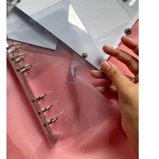 

Zz6Z0--Bindermu Korean Style Clear Glitter Cover Binder Aesthetics 26ring B5 20ring A5 6ring A6 Planner Notebook BINDER KEUANGAN / MONEY BINDER / Paket binder sinking fund / binder sequin daisy hologram / ziplock / zipper pocket