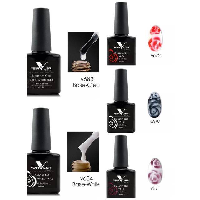 VENALISA FLOWER BLOOMING EFFECT BLOSSOM GEL CLEAR WHITE BASE COAT 7.5 ML