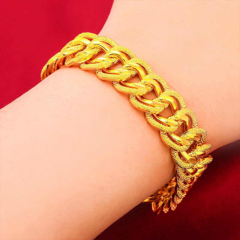 Gelang Model Lebar Twist 24K Gaya Dubai Untuk Pria