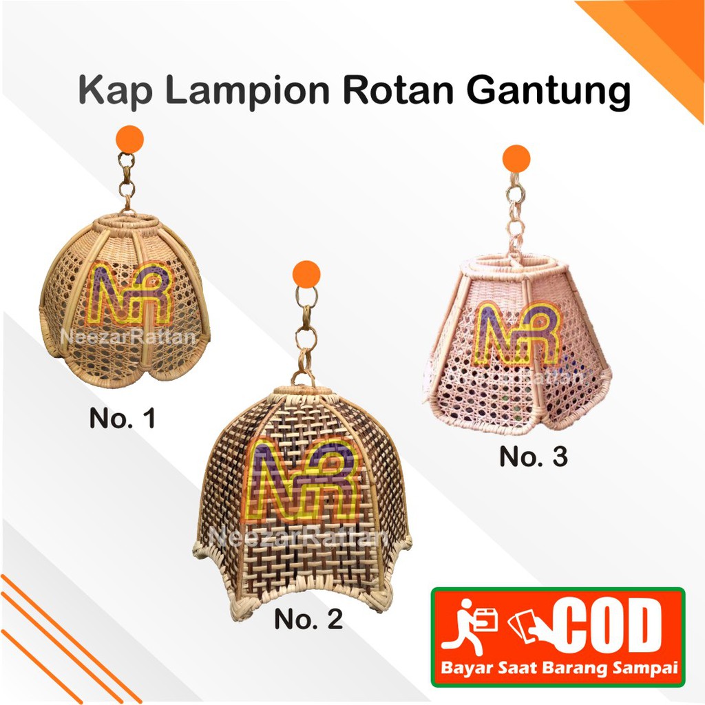 Kap Lampion Rotan, Lampu Hias Gantung | Shopee Indonesia