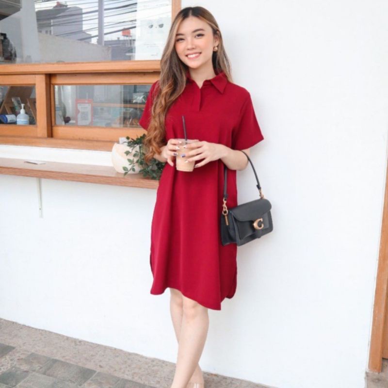 3564 BCD dress loose shirt / terusan kemeja wanita