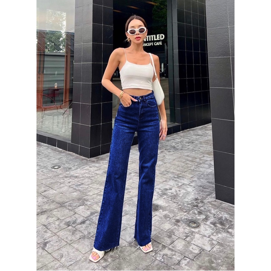 Celana Jeans Wanita | Celana High Waist Jeans Wanita | Celana Loose Highwaist Jeans Wanita | Celana Panjang Jeans Boyfriend Wanita Unfinished Sabita