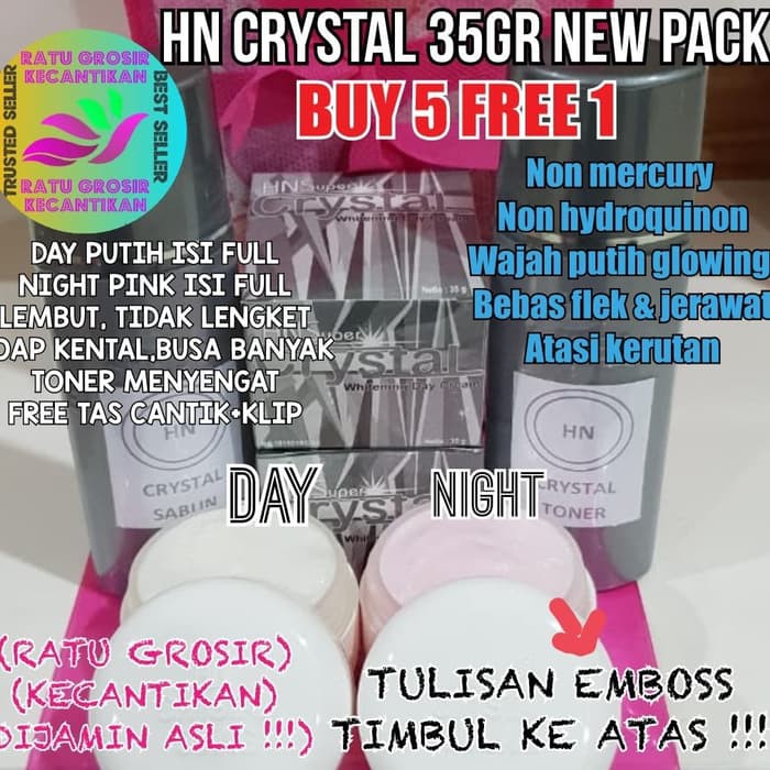 CREAM HN CRYSTAL EMBOSS 35gr ASLI HN KRISTAL 35gr EMBOSS ATAS BAWAH