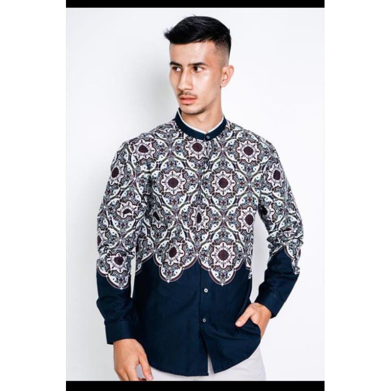 Larusso S M L Kemeja Hem Atasan Branded Pria Casual Formal Pesta Kerja Batik