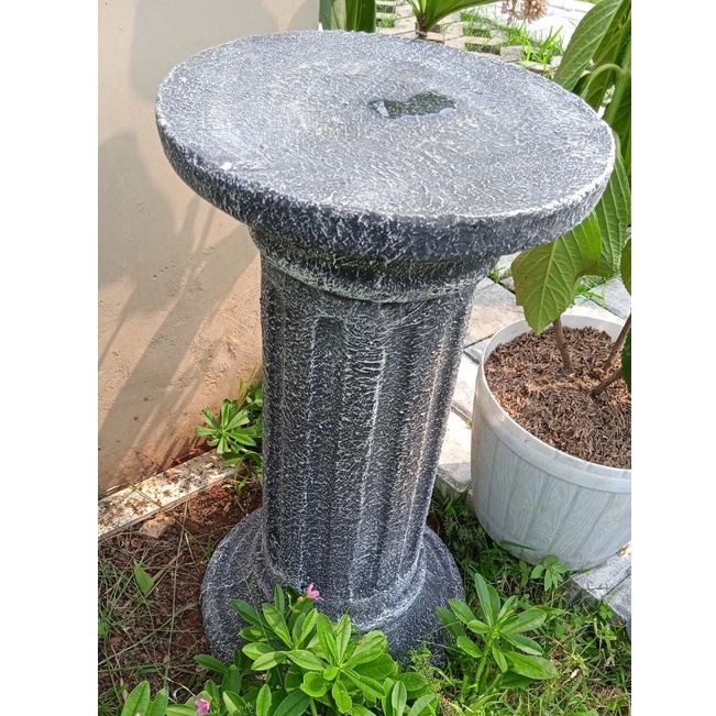 Tiang Pot Mangkok Semen 32x60cm | Tiang Pot Semen Minimalis | Pilar Pot