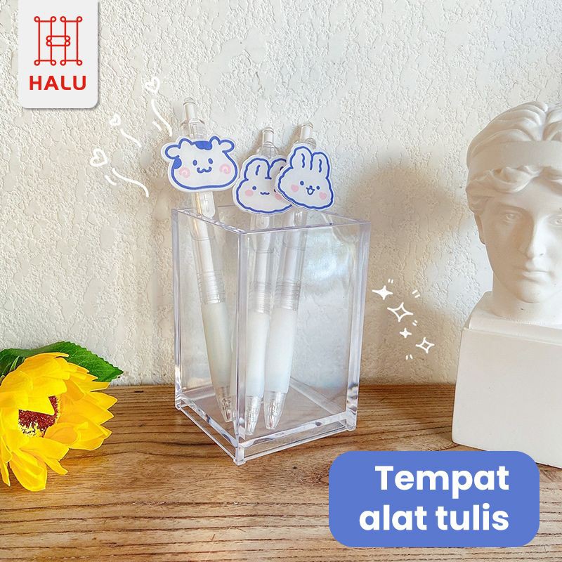 

Halu Kotak Tempat Menyimpan Pena Acrylic Model Transparan kotak brush Make Up Serbaguna HRM320