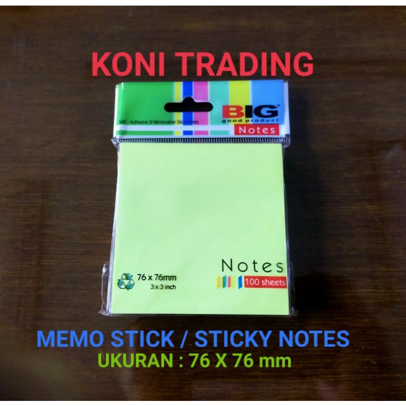 

MEMO STICK / STIKER MEMO / STICKY NOTES / POST IT (76X76mm)