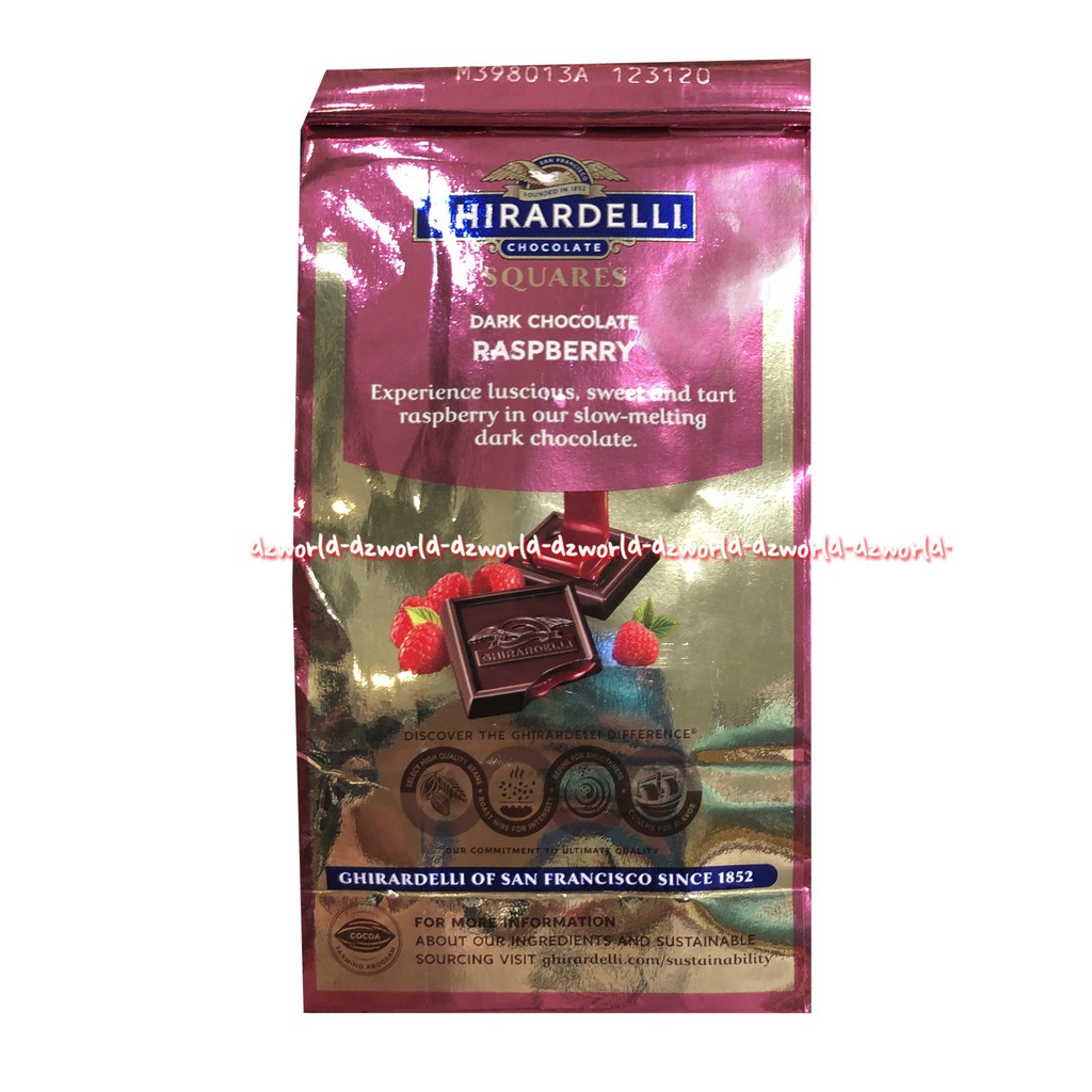 Ghirardelli Dark Chocolate Raspberr Mint 151g Luscious Filling Cokelat Coklat