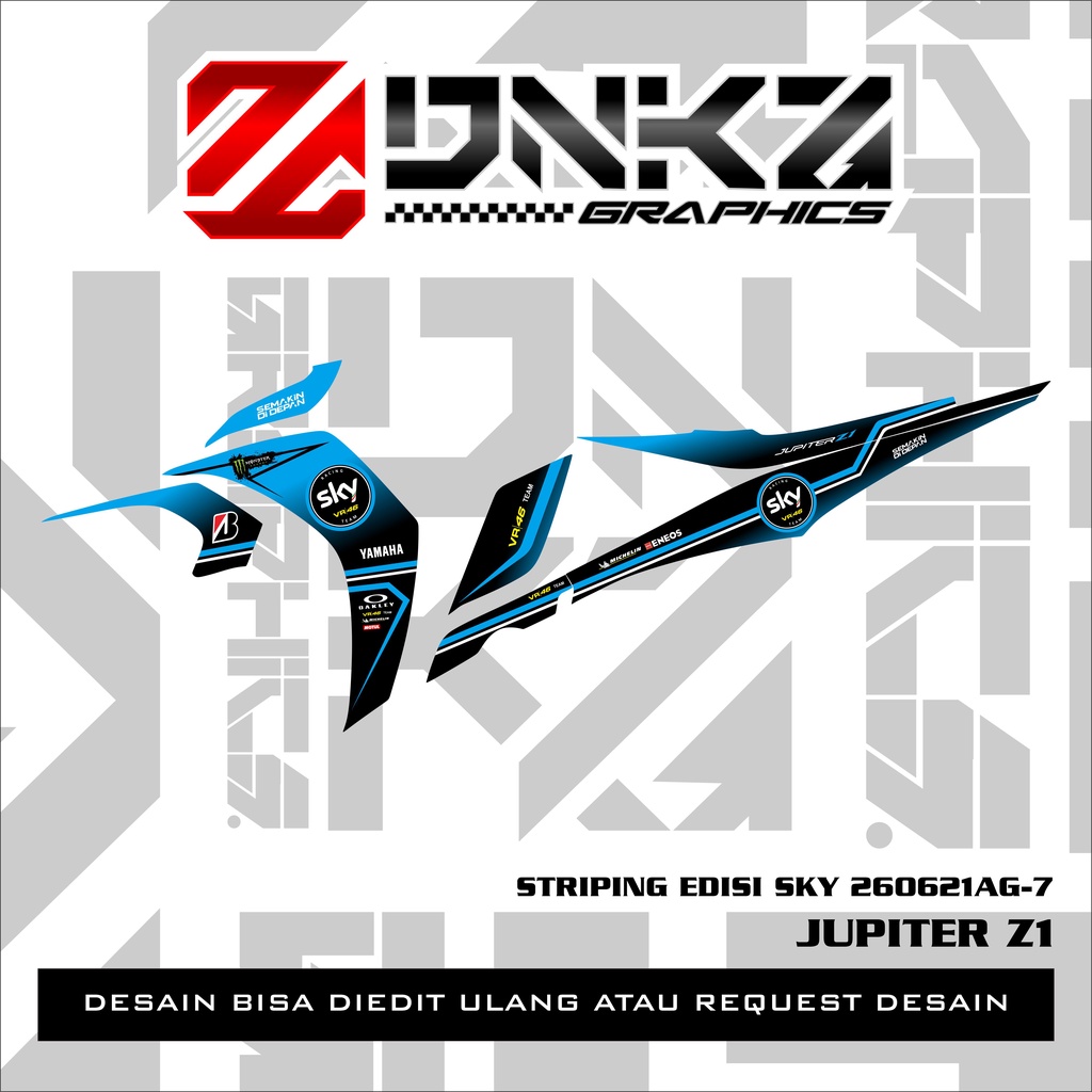 Stiker Jupiter Z1 Lagenda 115Z Jupiter RC Decal Striping Jupiter Z1 Versi SKY 260621AG-7
