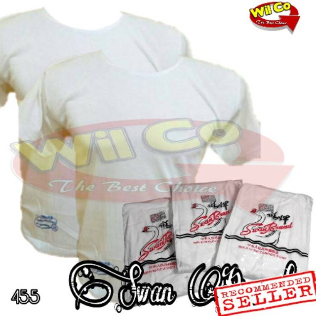 K455 - KAOS DALAM PRIA OBLONG SWAN BRAND LENGAN PENDEK SIZE 34 - 42 HARGA PER 1 PCS