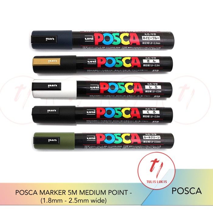 

(DISKON TERMURAH) SPIDOL UNI POSCA MARKER 5M MEDIUM TIP (TIP 2.5MM WIDE) - Khaki Green