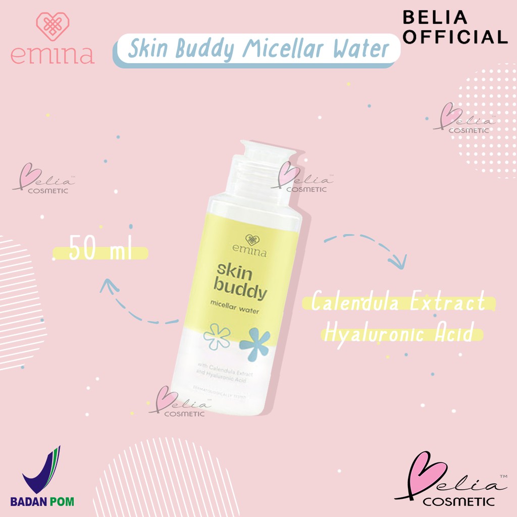 ❤ BELIA ❤ EMINA Skin Buddy Micellar Water 50mL | 100mL BPOM pembersih wajah micelar skincare