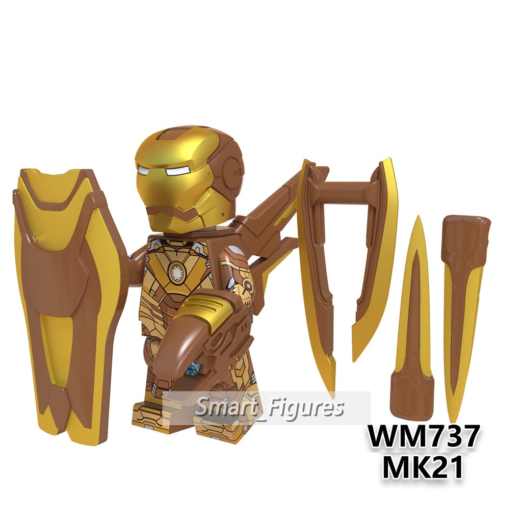 MARVEL Mini Figure Iron Man MK36 MK27 MK30 MK31 MK21 MK42 MK50 Mk16161665 Untuk Hadiah