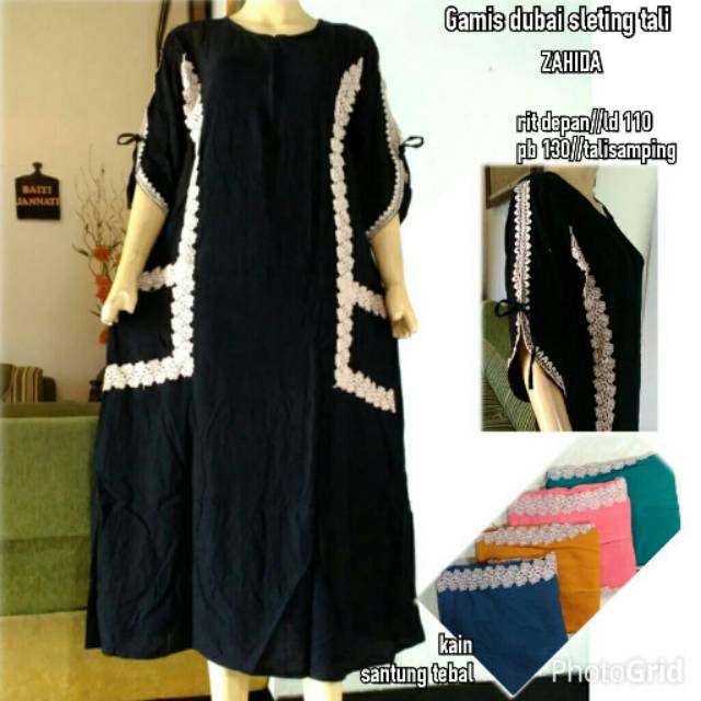 Gamis arab dubai sleting tali zahida