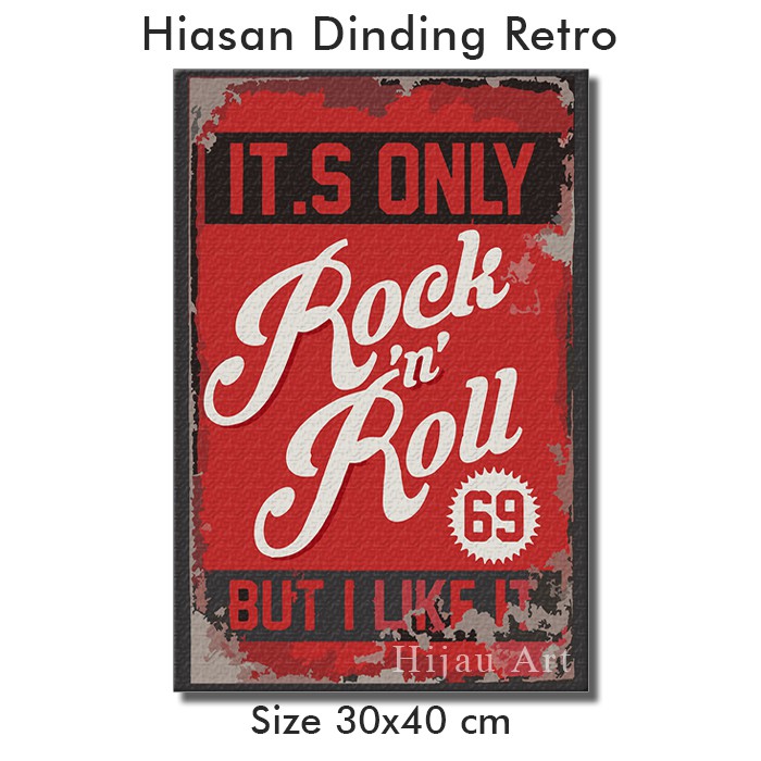 Hiasan Dinding Kanvas ROCK N ROLL RETRO QUOTES