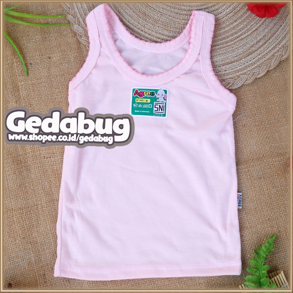 6 Pcs - Singlet Anak Agee Kids SF-040 Polos | Singlet anak polos warna | Gedabug