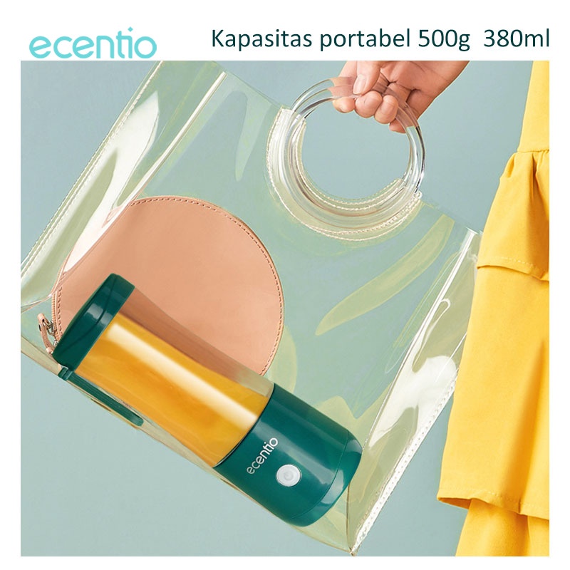 ecentio 380ml 6 Mata Pisau Portable Blender USB Juicer Blender（Bisa menghancurkan Es batu）Blander