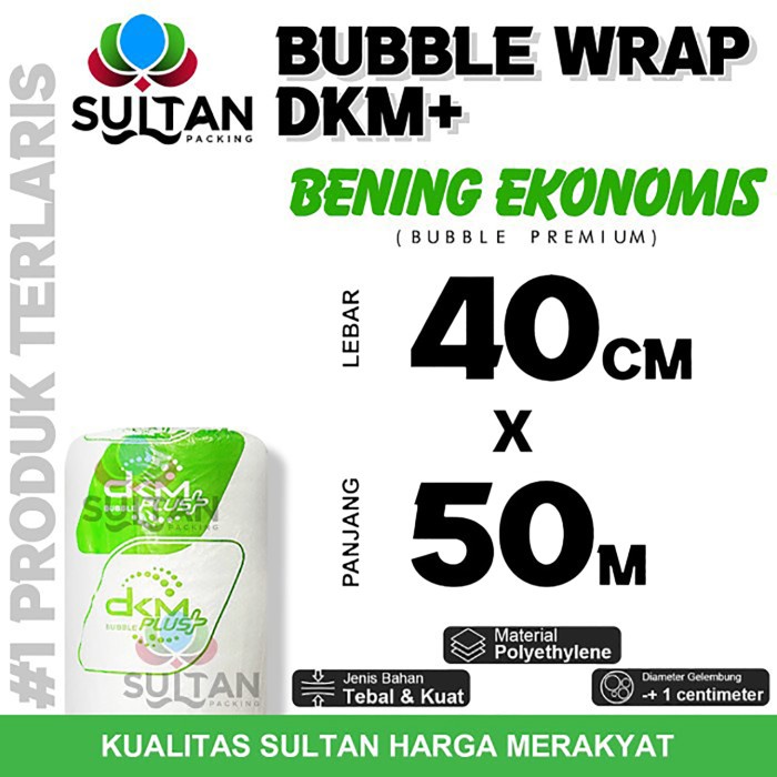 

Plastik Bubble Wrap 40cm x 50m BENING EKONOMIS DKM PLUS Bubblewrap TERMURAH / ROLL