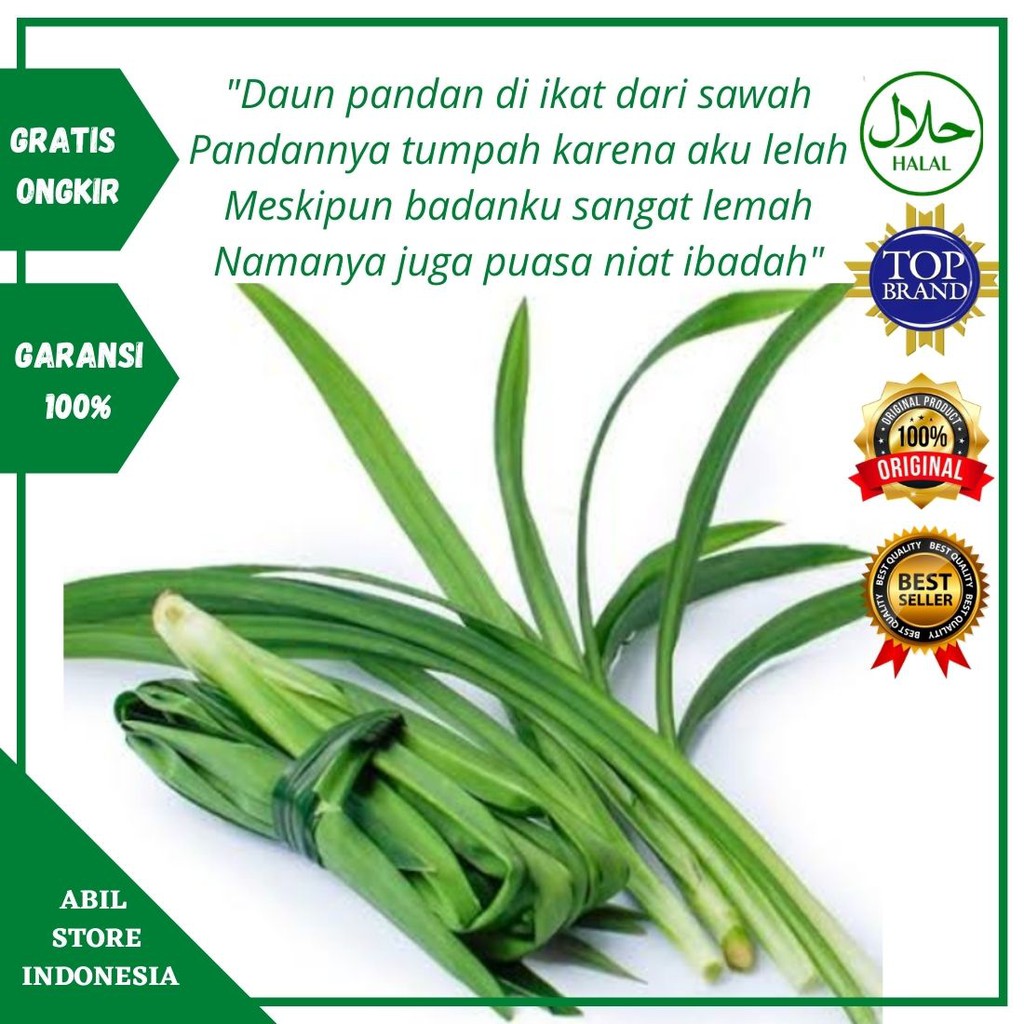 

SAYURAN SEGAR SAYUR CILACAP FRESH BERKUALITAS DAUN PANDAN 500 GRAM