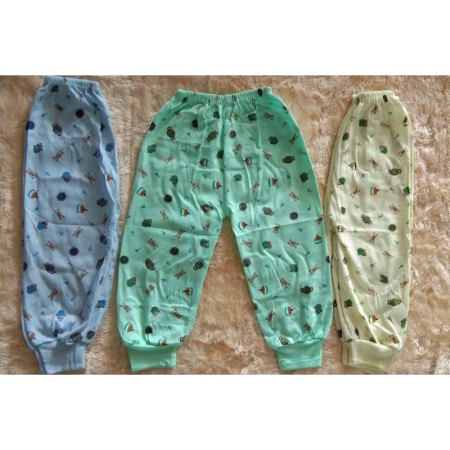 3 pcs Celana Panjang bayi / Celana Bawahan Bayi Bahan Katun Warna Motif (panda)