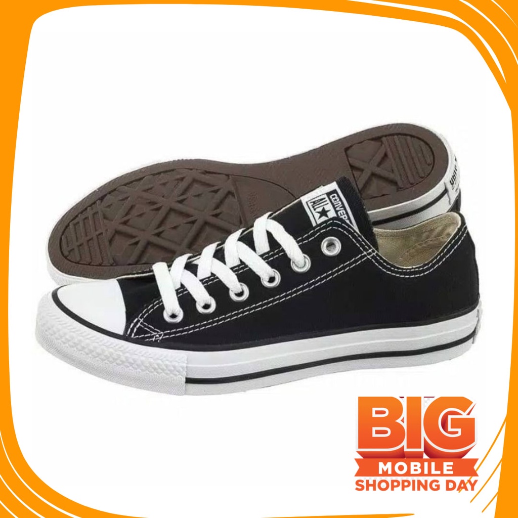 Estetik Besar Kecil MUda Anak dewasa Longgar empuk Nyaman /  sepatu sekolah sneakers converse25 hita