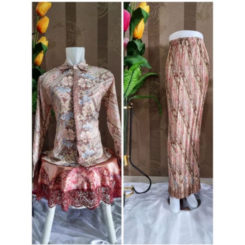 Cod Rok batik prisket//Rok instan//rok couple kemeja panjang//rok batik couple