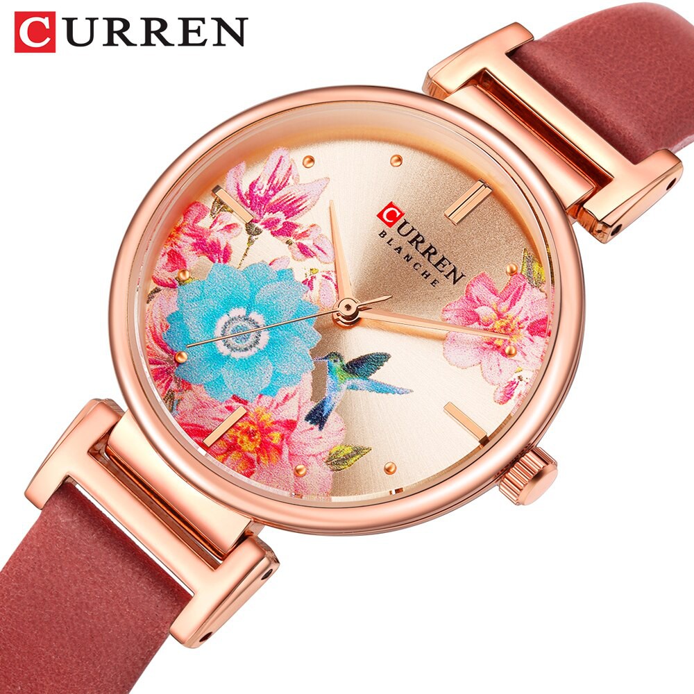 CURREN 9053 Jam Tangan Wanita Analog Stainless Steel Motif Vintage WATCHKITE WKOS