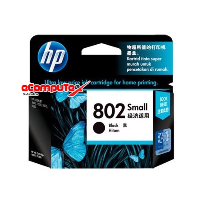 CARTRIDGE HP 802 SMALL BLACK / TINTA CATRIDGE HP802 KECIL HITAM ORIGINAL - RESMI