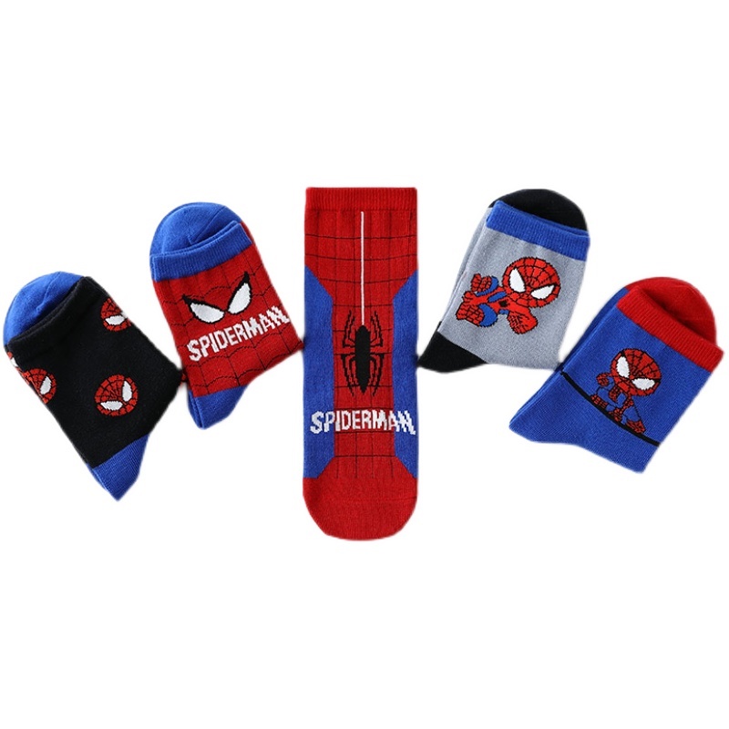 PROMO 12.12 PUNCAK Okaybaby B161 Kaos Kaki Spiderman Anak Laki Laki Import (Harga Tercantum Itu Per 1 Pasang) Bahan Tebal Lembut Motif Lucu Terbaru 3-7 Tahun