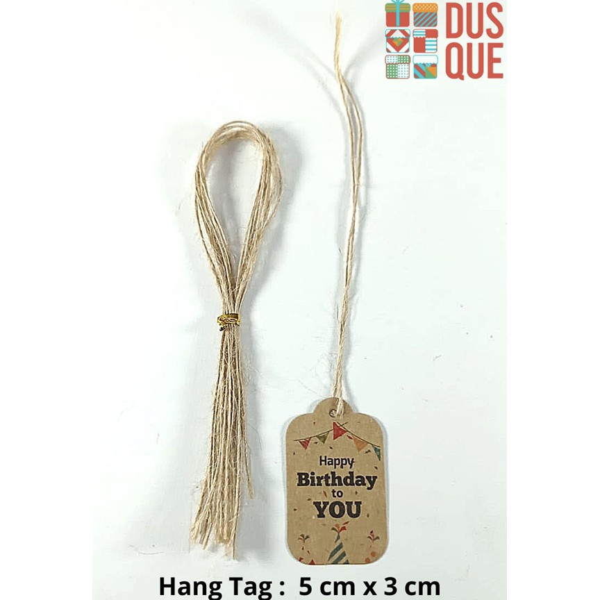 

(10 PCS HANG TAG DAN 10 TALI RAMI) HANG TAG HAPPY BIRTHDAY TO YOU KRAFT
