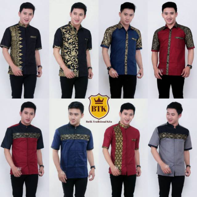 Hem Kombinasi Batik - Atasan Batik Pria - Kemeja Kombinasi Batik - Batik Pria - Kemeja Terbaru