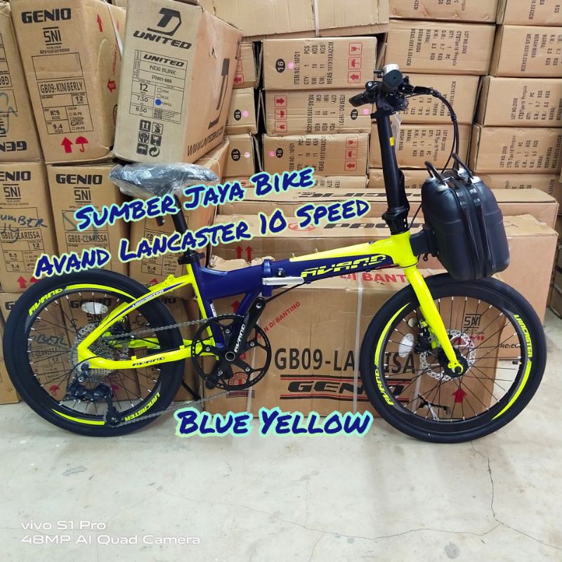 Sepeda Lipat 20 inch Avand Lancester 10speed Hydrolic