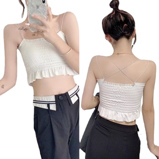 GO!BR872 TankTop Crop Top Bra Korean Style Bahan Katun Import Tali silang c