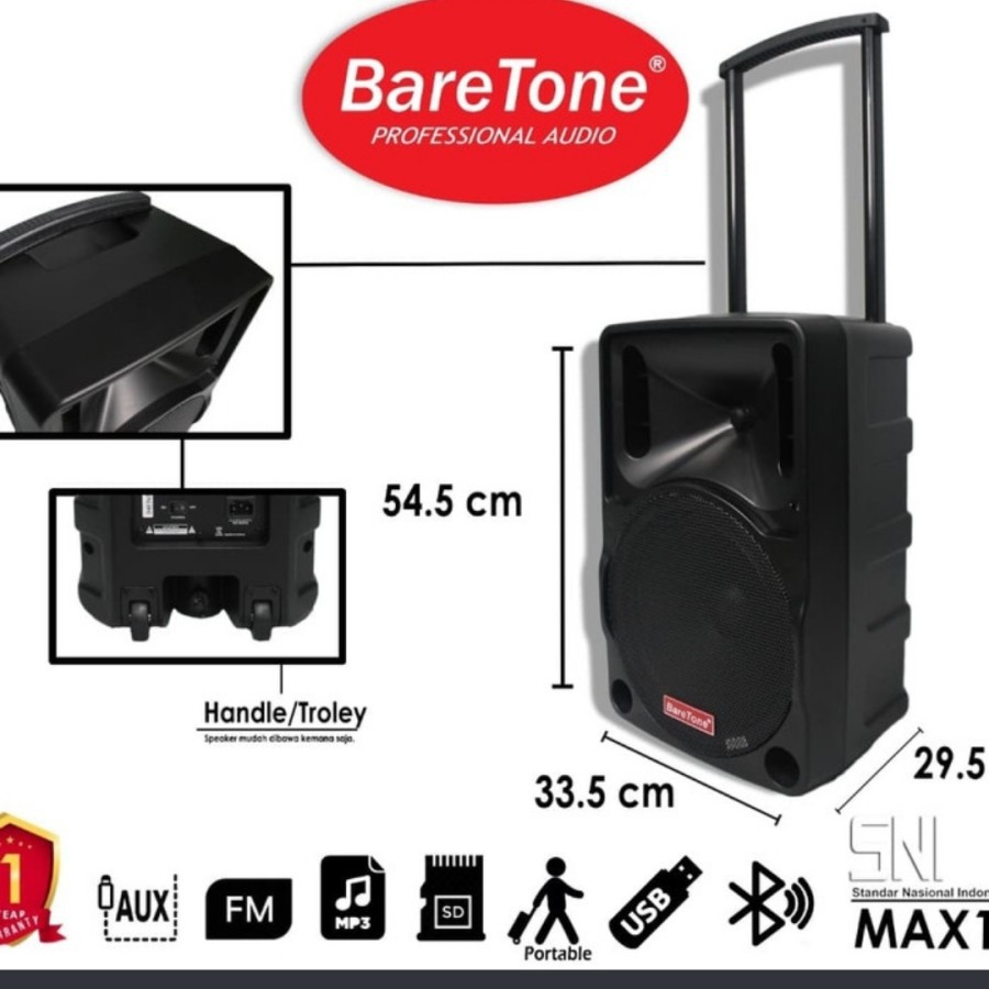 paket speaker baretone max 10H bonus cek dekripsi