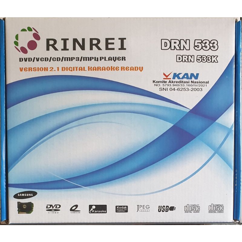 DVD VCD CD MP3 MP4 RINREI DRN533K Mini Karaoke, USB Player