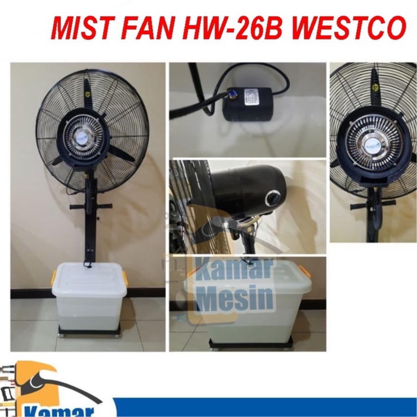 Kipas Angin Westco 26 inch Mist Fan Embun Halus Water Tank Motor Plate