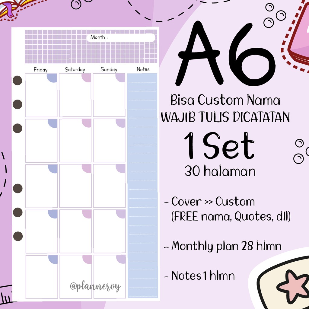

ISI BINDER / LOOSE LEAF / MONTHLY PLANNER Loose Leaf