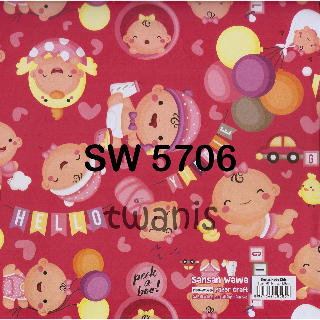 

KERTAS KADO BABY GIRL SANWA KODE 5706 ISI 25 LEMBAR BISA CAMPUR MOTIF LAIN