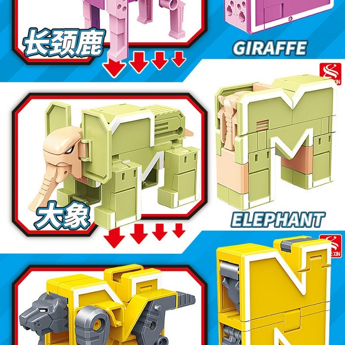 c0d005 Robot Huruf Dinosaurus Abcd Dino Set Isi 4 Huruf Mainan Anak Laki - Abcd Z2020X