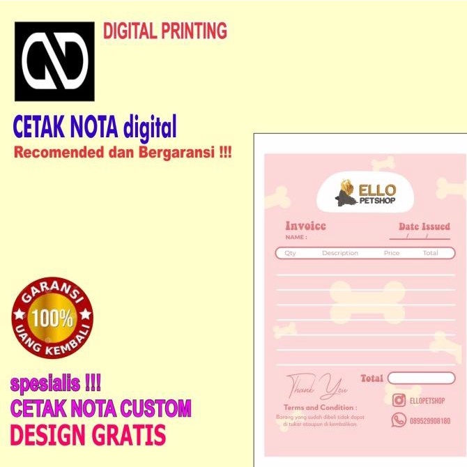 

Office & Stationery | Buku Tulis | Cetak Nota 1Ply 1/4F (10Buku Color) | Best Seller