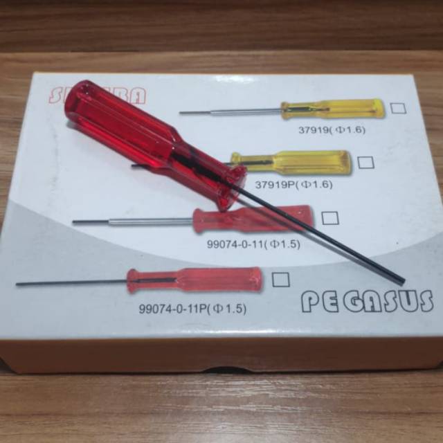 Obeng / screwdriver Jarum Obras - Kamkut (1,5mm) Warna Merah