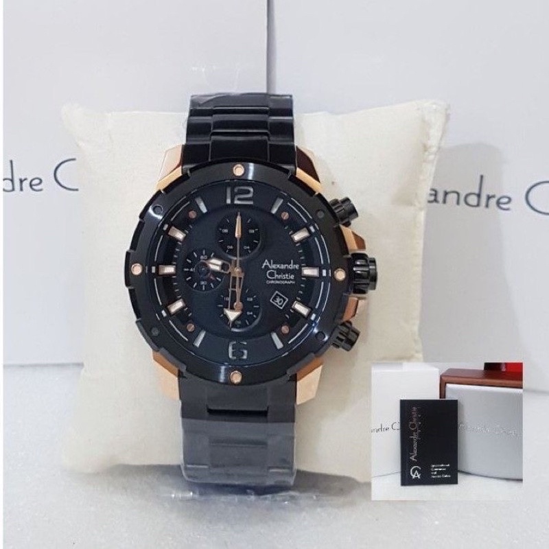 ALEXANDRE CHRISTIE AC 6410 AC6410 PRIA BLACK ROSEGOLD ORIGINAL