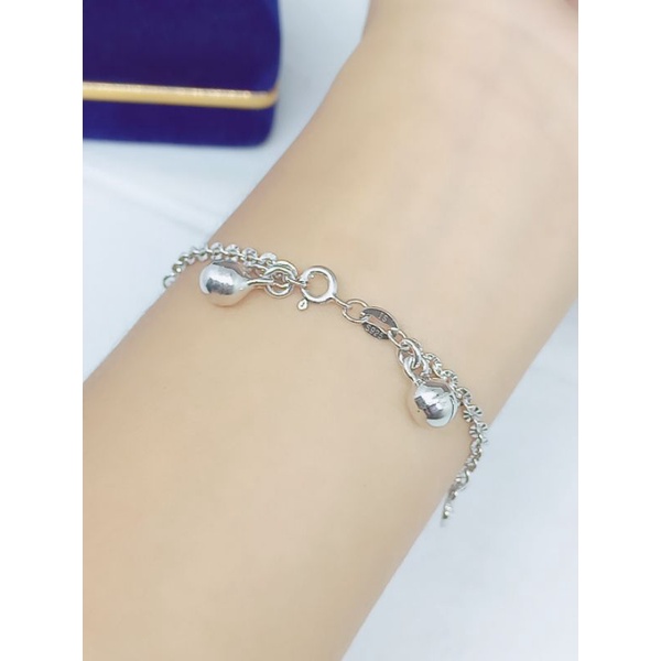 GELANG TANGAN RANTAI VICTOR*  + M TEARS MP+ LOVE + 2 BEL /GELANG PERAK ASLI SILVER 925 LAPIS EMAS/ GELANG FASHION WANITA