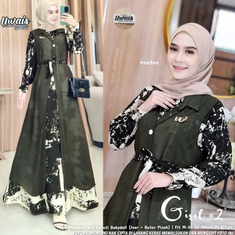 [NEW] GAMIS DRESS FASHION MUSLIM // GISEL #2 BY UWAIS // MEGHAN BY SPASSY-Zaitun