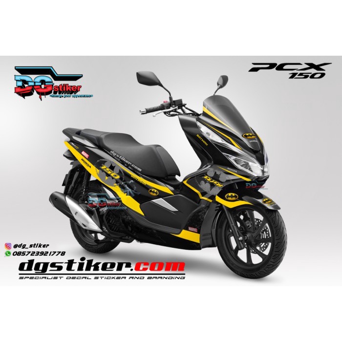 Jual Decal Striping Pcx 150 Lokal Hitam Batman plus sticker velg