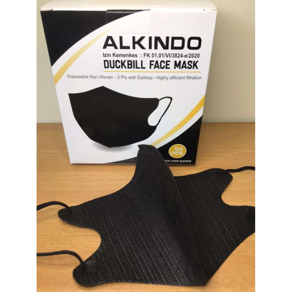 Masker Alkindo 4Ply 3D Medis Duckbill isi 10 Pcs (REPACK) NO BOX